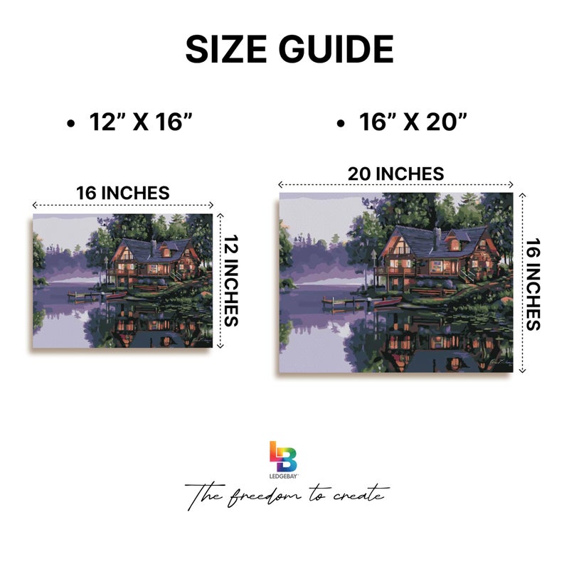 Ledgebay DIY Paint by Numbers Kit for Adults Framed Canvas Beginner to Advanced Paint by Numbers Kit Kits Include Acrylic Paint Set Brushes Tabletop Easel (Cabin Fever 12" x 16" Framed) - Image 5
